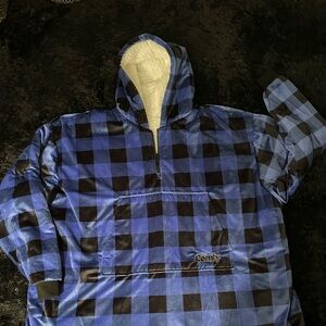 The Comfy By Comfrt! Blue and Black Plaid- Super Soft Sherpa Lined Pajama Hoodie